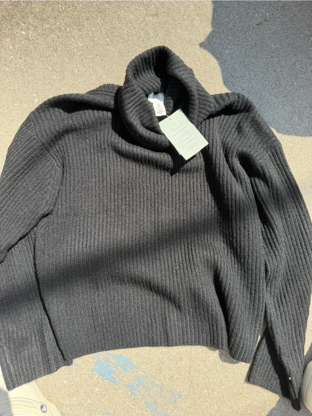 H&M Black Ribbed Cowl Neck Sweater